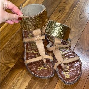 sam edelman gold ankle cuff sandals